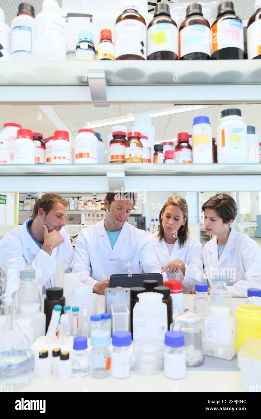 Chercheurs, laboratoire d'essais biologiques, Fondation Tecnalia, Centre technologique et de recherche, Parc technologique de Saint-Sébastien, Donostia, Gipuzkoa, pays Basque, Espagne. Banque D'Images