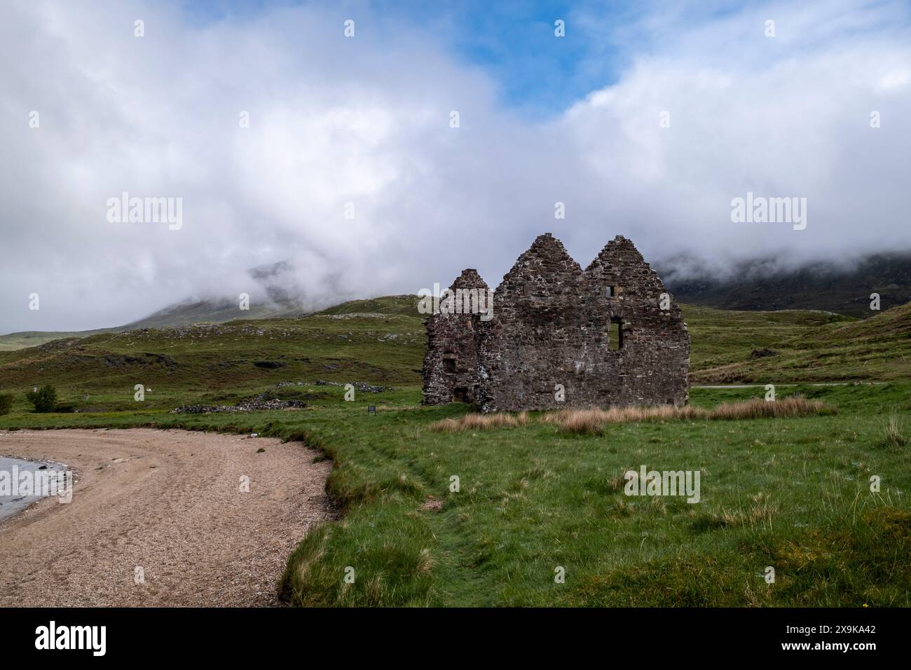 Calda House Ruin à côté du Loch Assynt sur la route North Coast 500, Écosse Banque D'Images