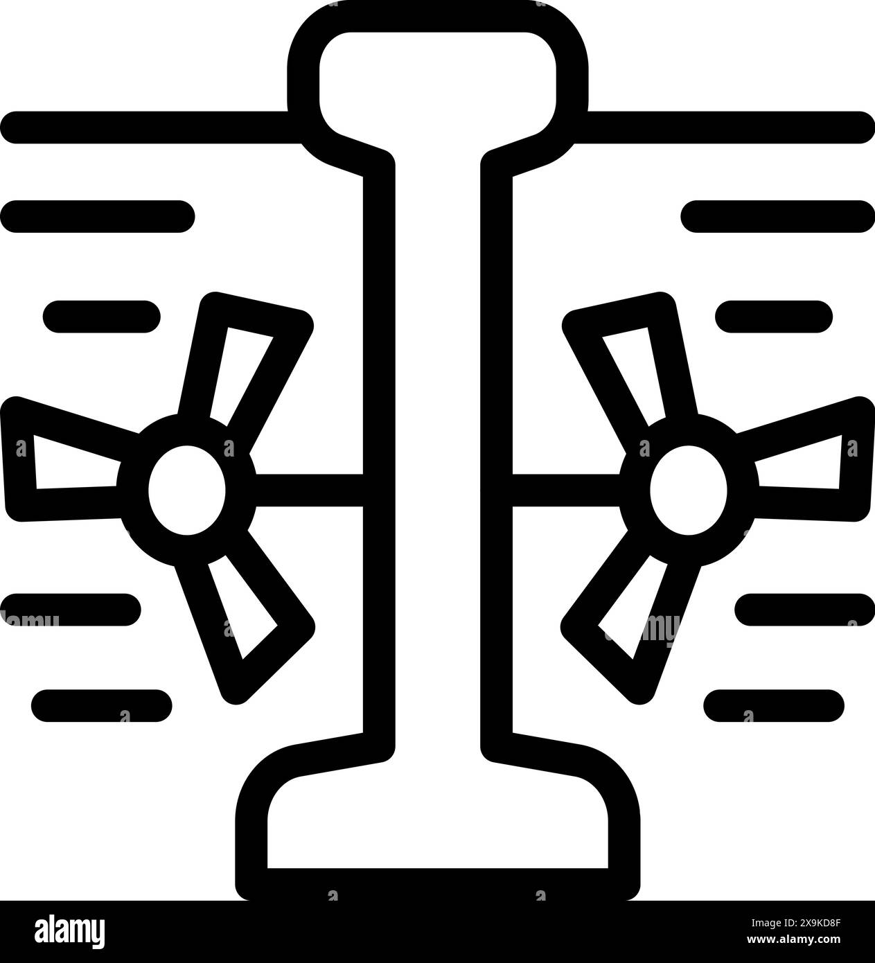 Icône simplifiée représentant un feu de circulation avec deux feux latéraux en noir et blanc Illustration de Vecteur