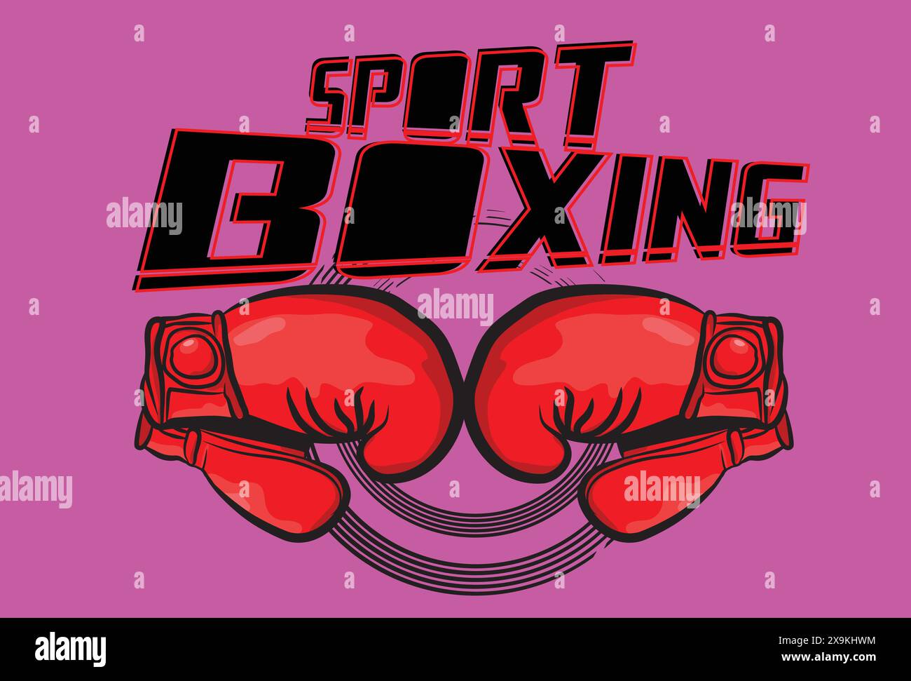 Gants de boxe logo Fighting Gym, Sport & Fitness Illustration de Vecteur