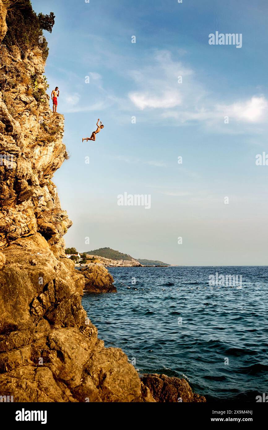 Cliff Diver Banque D'Images