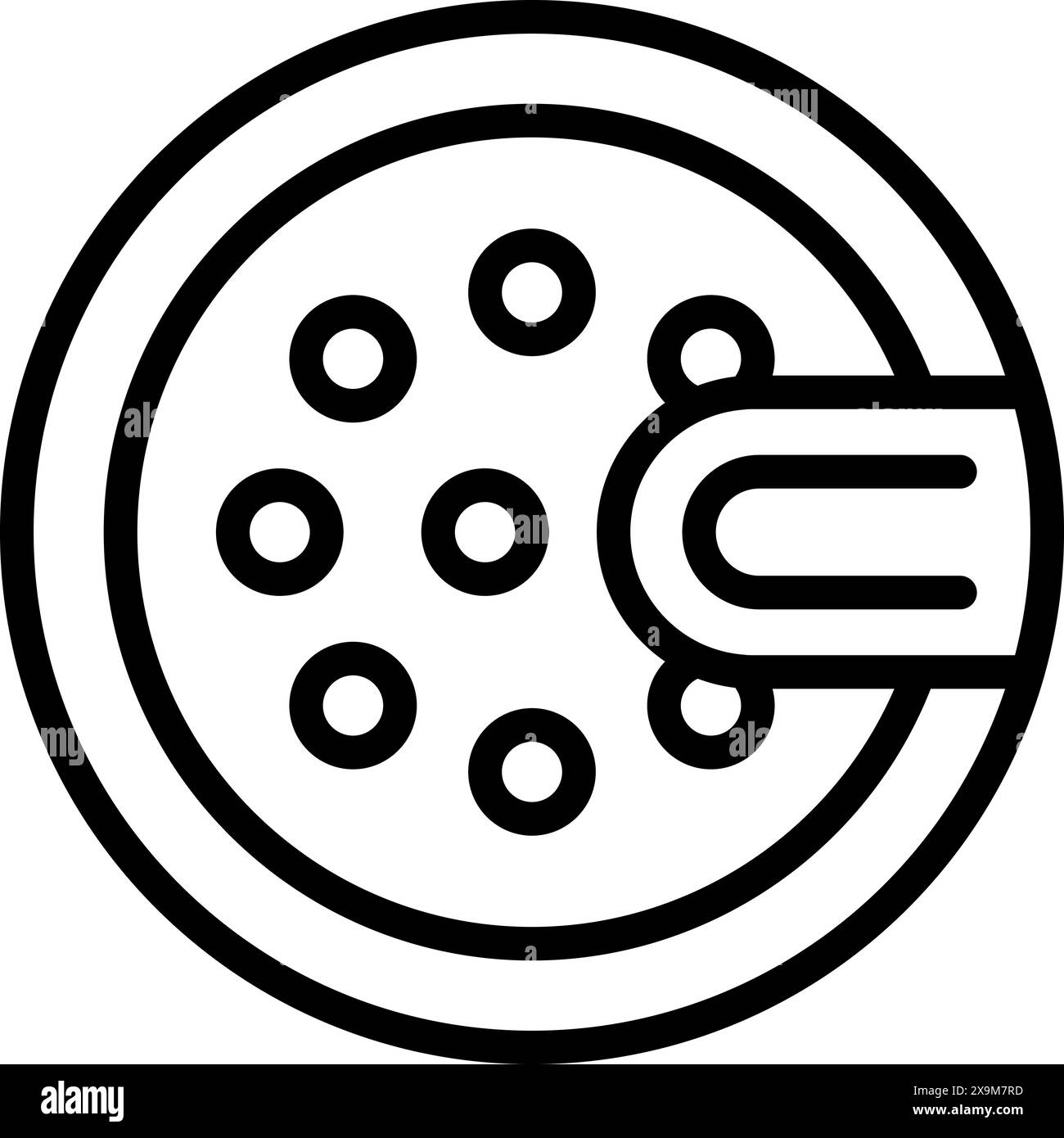 Dessin au trait simplifié d'une boîte de Petri utilisée pour les analyses de laboratoire en noir et blanc Illustration de Vecteur