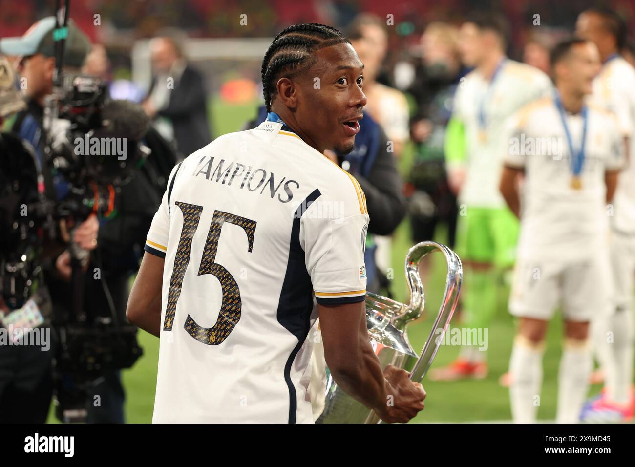 Stade de Wembley, Londres le samedi 1er juin 2024. David Alaba (Real Madrid) après la finale de l'UEFA Champions League entre le Borussia Dortmund et le Real Madrid au stade de Wembley à Londres le samedi 1er juin 2024. (Photo : Pat Isaacs | mi News) crédit : MI News & Sport /Alamy Live News Banque D'Images