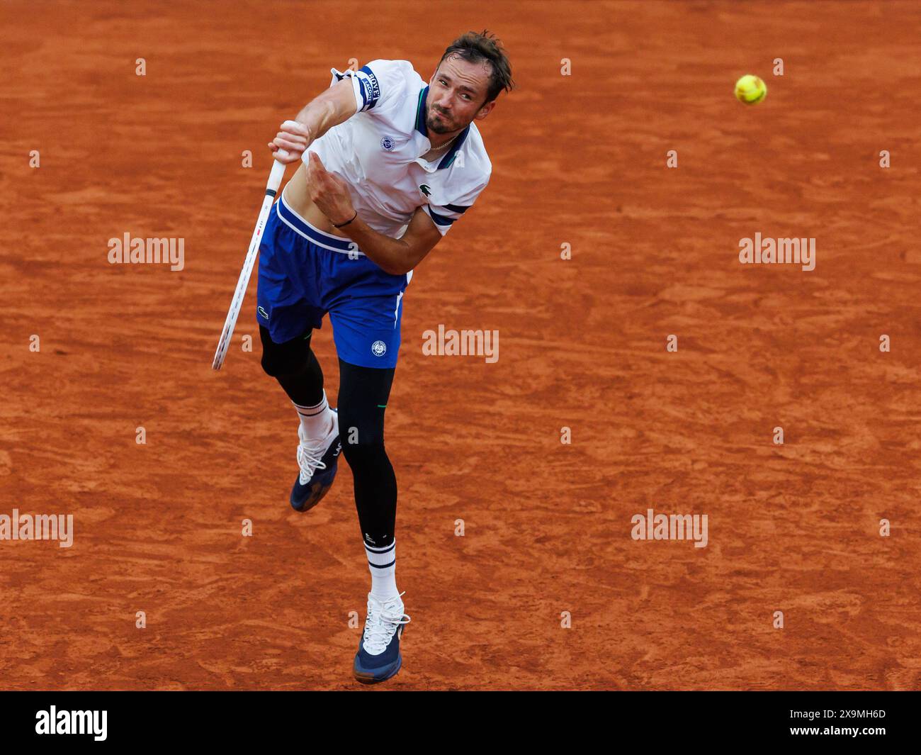 Roland Garros, 01 juin 2024 : Daniil Medvedev (RUS) lors de l'Open de France 2024. Corleve/Mark Peterson Banque D'Images