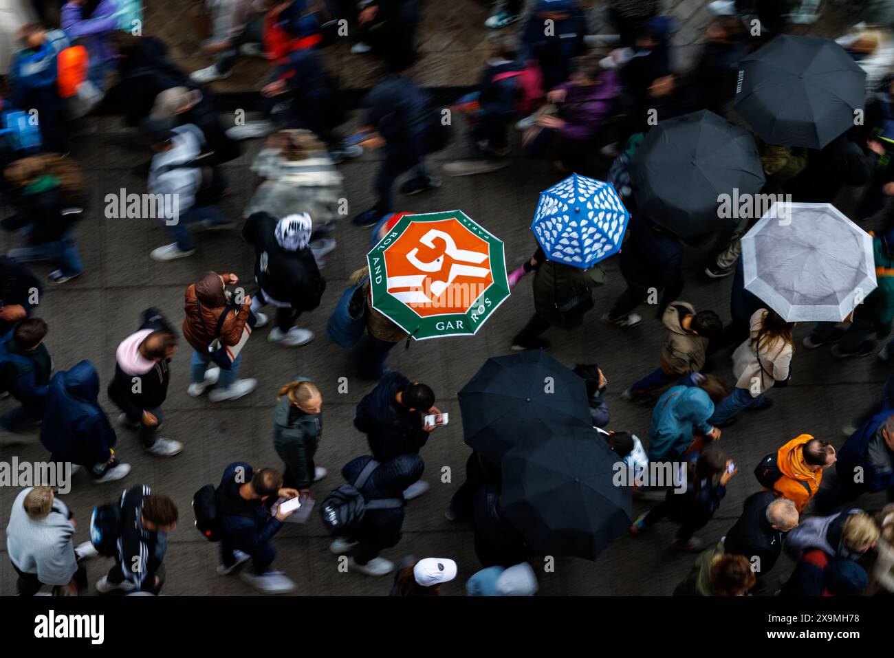 Roland Garros, 01 juin 2024 : jours pluvieux pendant l'Open de France 2024. Corleve/Mark Peterson Banque D'Images