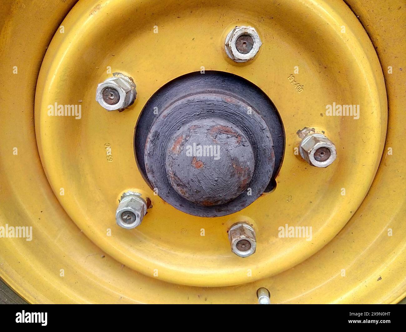 Détail d'une roue d'un camping car, France Banque D'Images