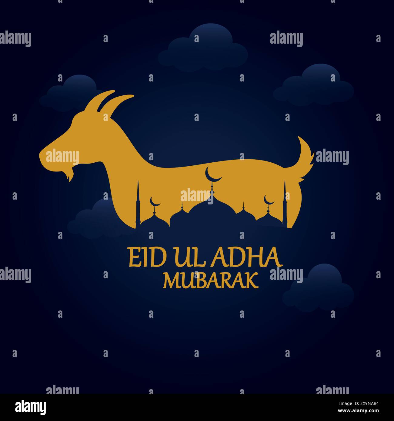 Eid Al Adha Moubarak . illustration vectorielle , conception de carte de voeux. Illustration de Vecteur