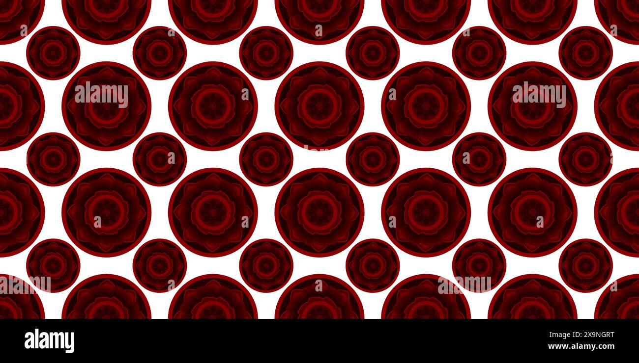 Rouge et noir couleur cercle Flower Design pour les concepteurs Illustration de Vecteur