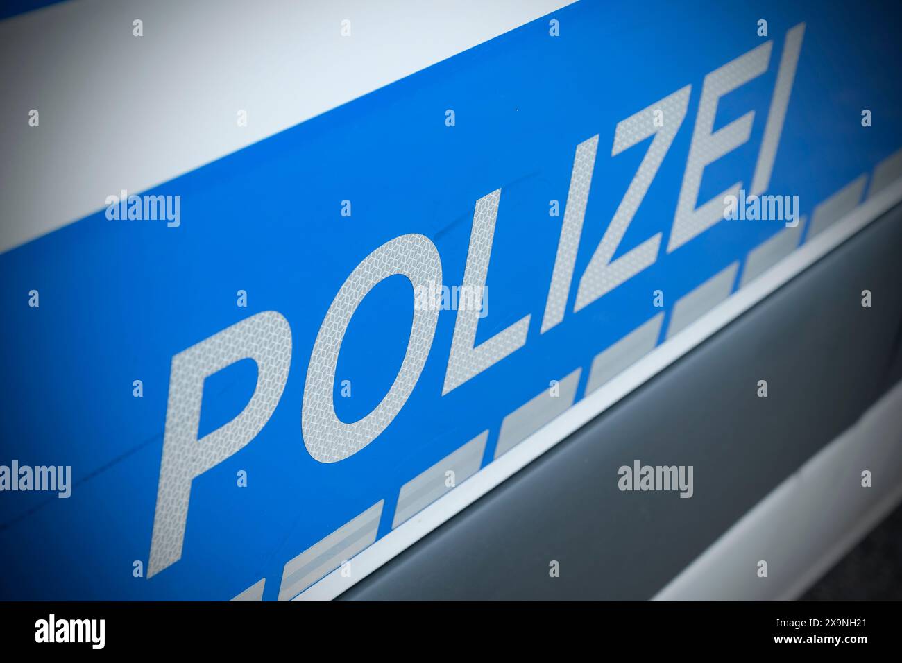 Voiture de police en action Banque D'Images