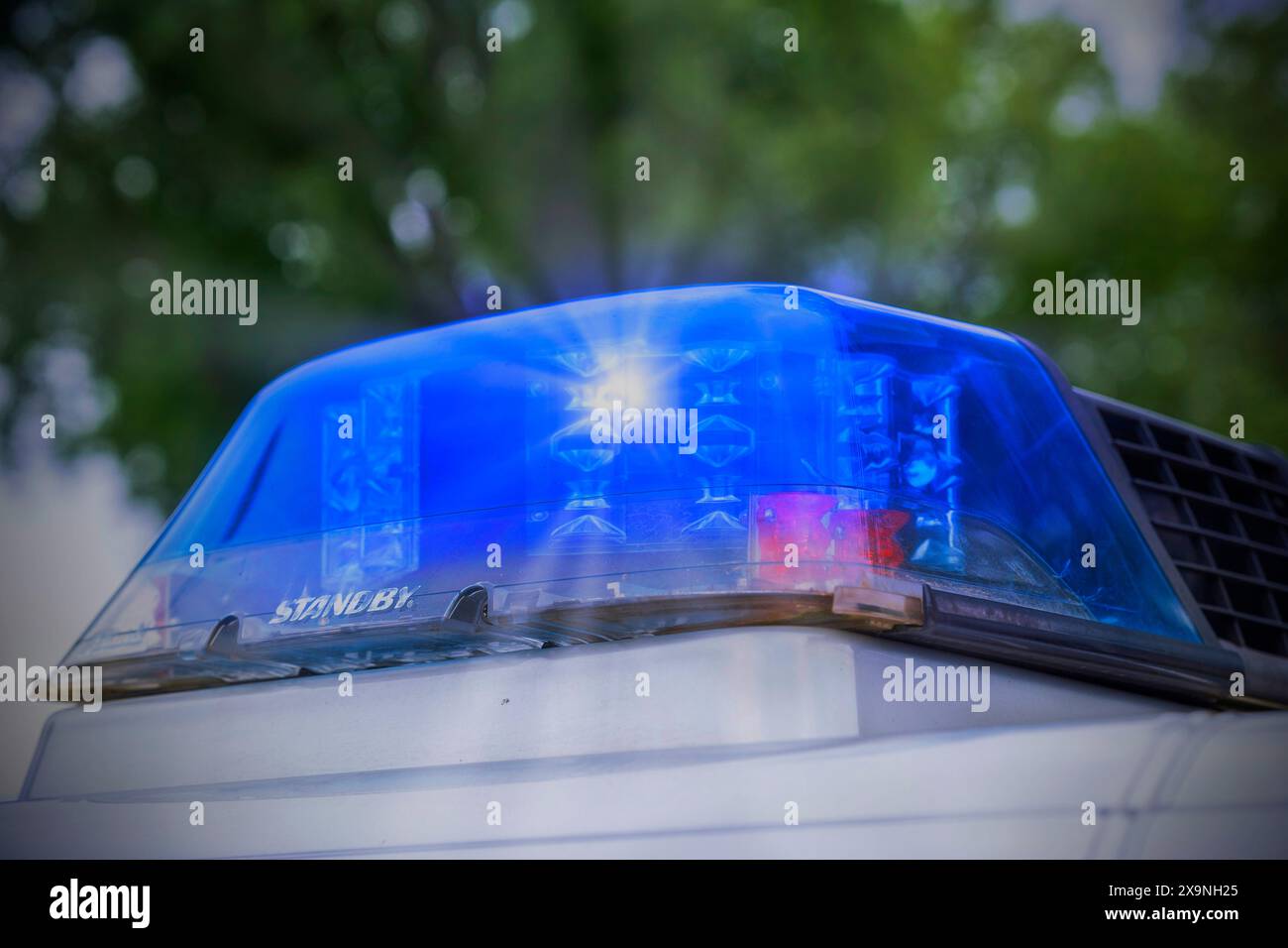 Voiture de police en action Banque D'Images