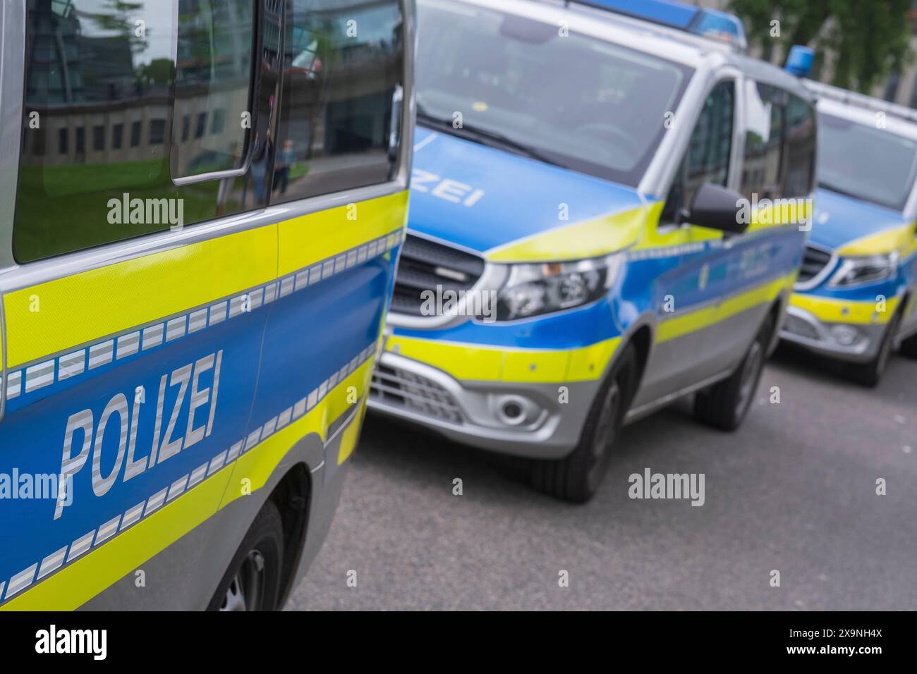 Voiture de police en action Banque D'Images