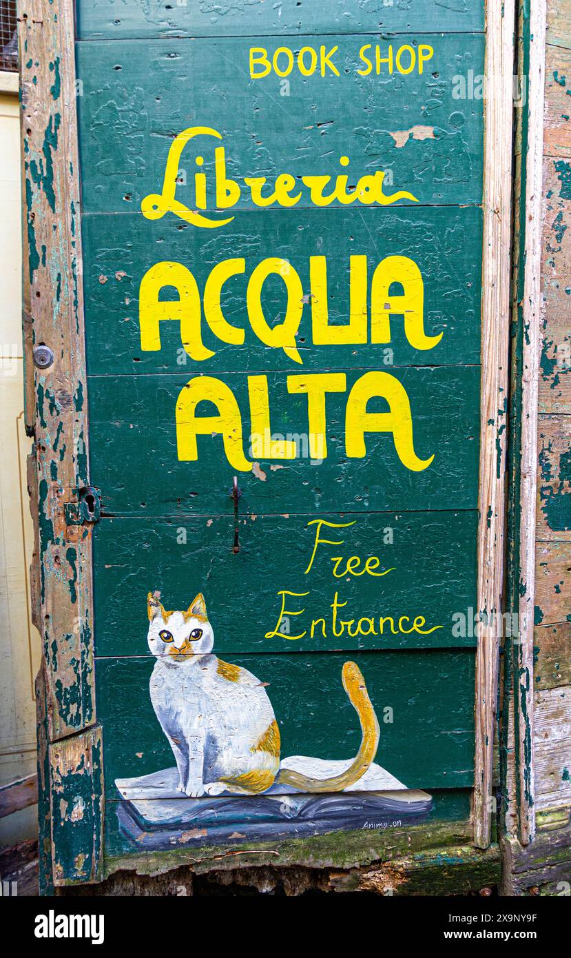 Librairie Alta Acqua Libreria Venise Italie Banque D'Images