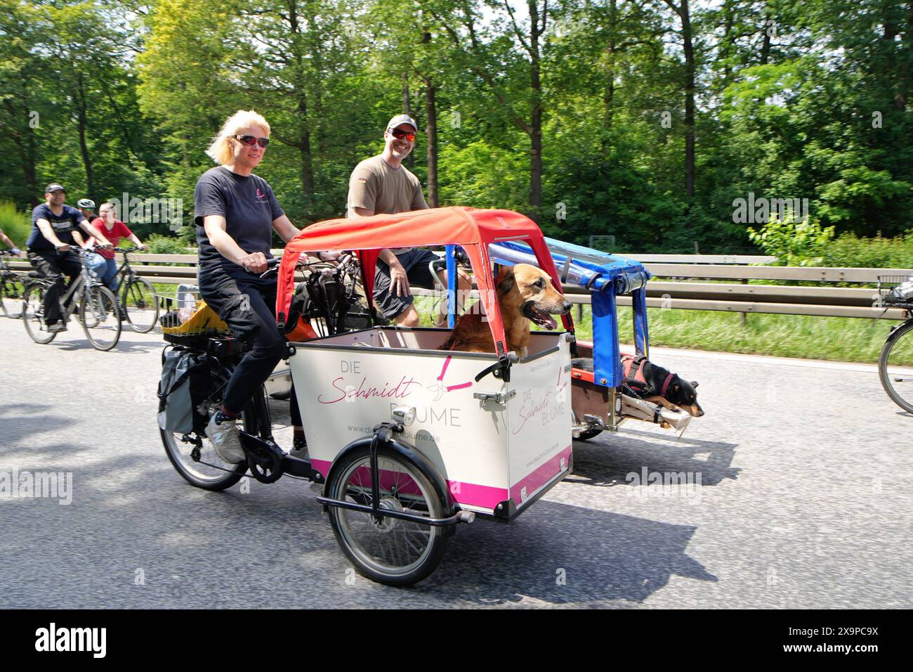 AM 2. Juni 2024 Rollt die 48. ADFC-Sternfahrt durch Berlin. Auf 20 Routen mit über 2000 Kilometern Länge werden zehntausende Radfahrer durch die ganze Stadt und über die Autobahn zum Großen Stern fahren. *** Le 2 juin 2024, le 48ème rallye ADFC se déroulera à travers Berlin des dizaines de milliers de cyclistes traverseront toute la ville et traverseront l'autoroute jusqu'à la Großer Stern sur 20 itinéraires couvrant plus de 2000 kilomètres Banque D'Images