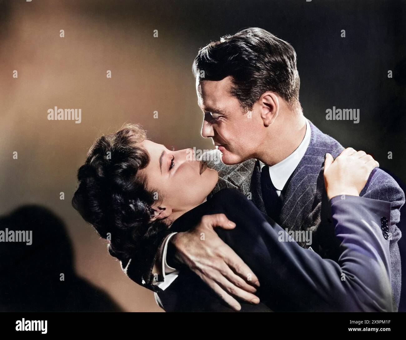 Laraine Day, Lew Ayres, sur le plateau du film, 'doigts à la fenêtre', MGM, 1942 Banque D'Images