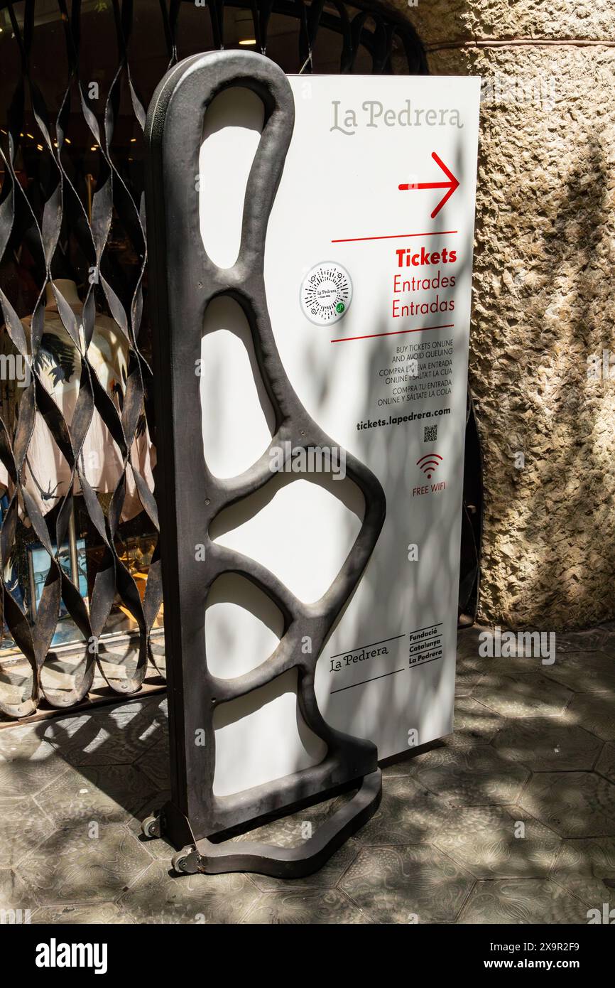 La Pedrera - Casa Milà,Antoni Gaudi appartements sur le Passeig de Gracia, Barcelone, Catalogne, Espagne. Banque D'Images