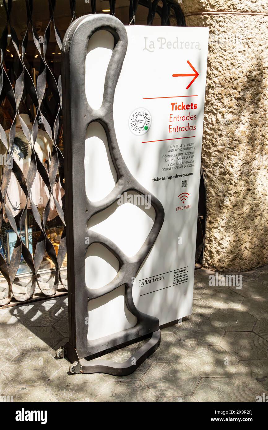 La Pedrera - Casa Milà,Antoni Gaudi appartements sur le Passeig de Gracia, Barcelone, Catalogne, Espagne. Banque D'Images