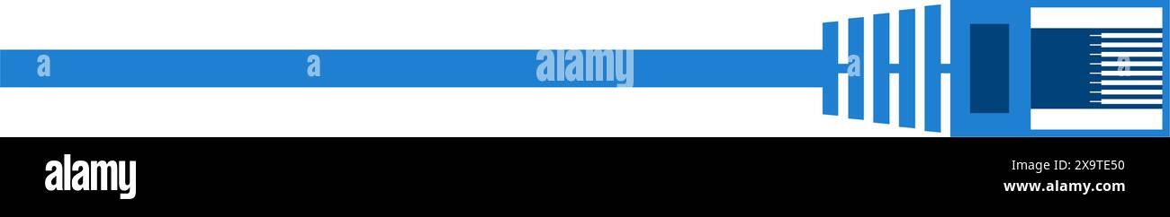 Un câble de raccordement ethernet, LAN ou WAN avec connecteur RJ45 en vecteur Illustration de Vecteur