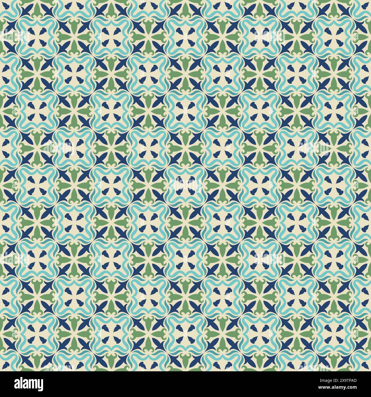 Design de motif sans couture de tuile Vintage floral, design de motif sans couture géométrique Illustration de Vecteur