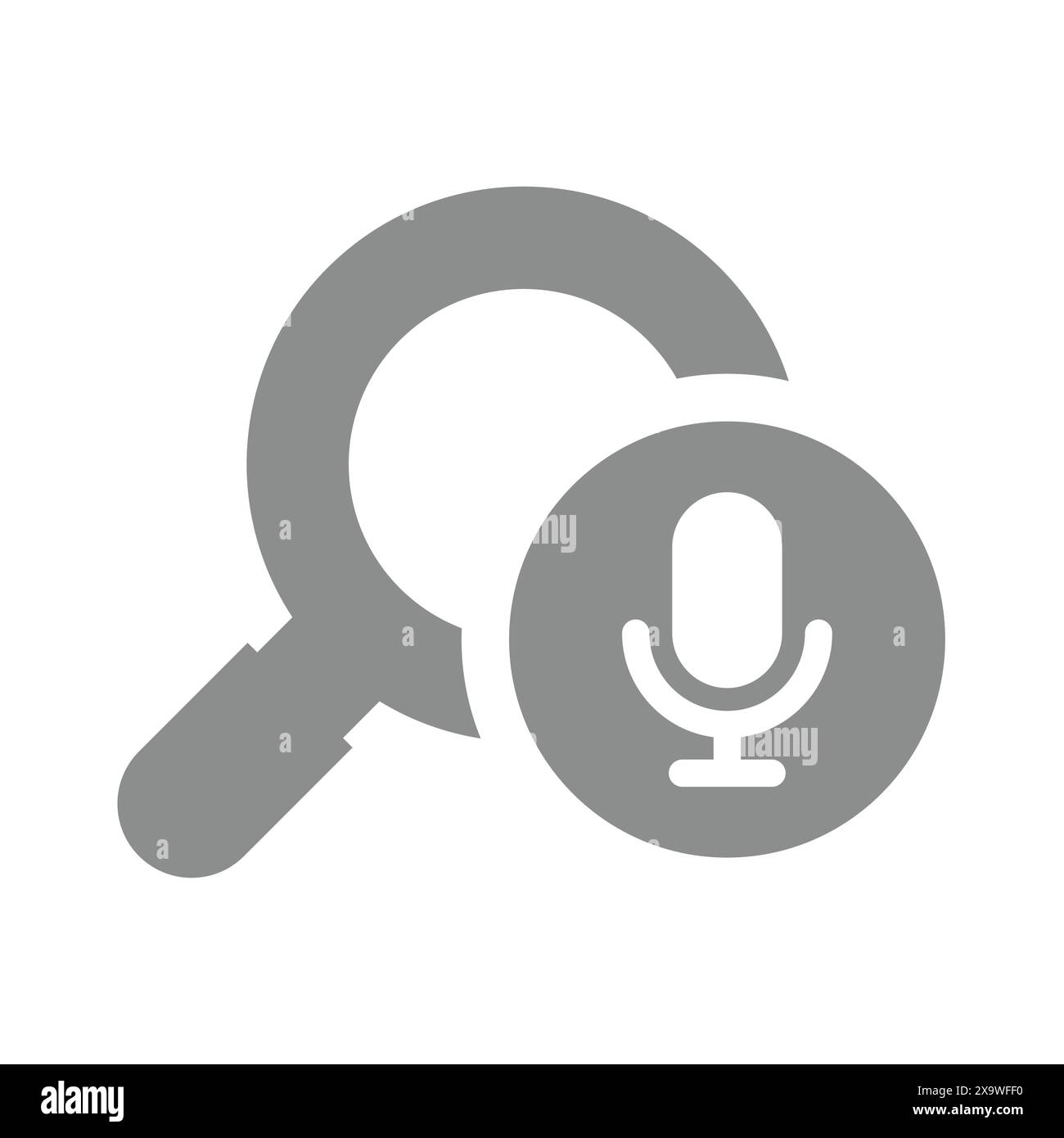 Icône de vecteur de recherche vocale. Reconnaissance vocale avec symbole de microphone. Illustration de Vecteur