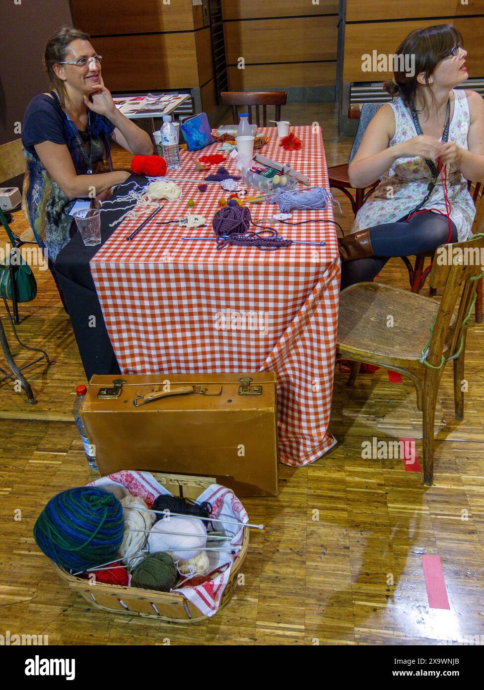 Paris, France, femmes qui travaillent, à l'intérieur, salon local de vêtements éthiques, Boutique, produits d'affichage Banque D'Images