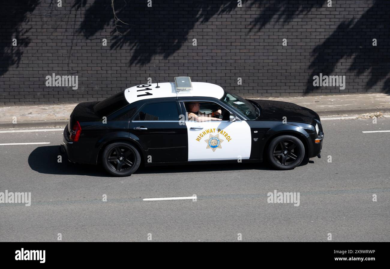 Voiture California Highway Patrol. Coventry Motofest 2024, West Midlands, Royaume-Uni Banque D'Images