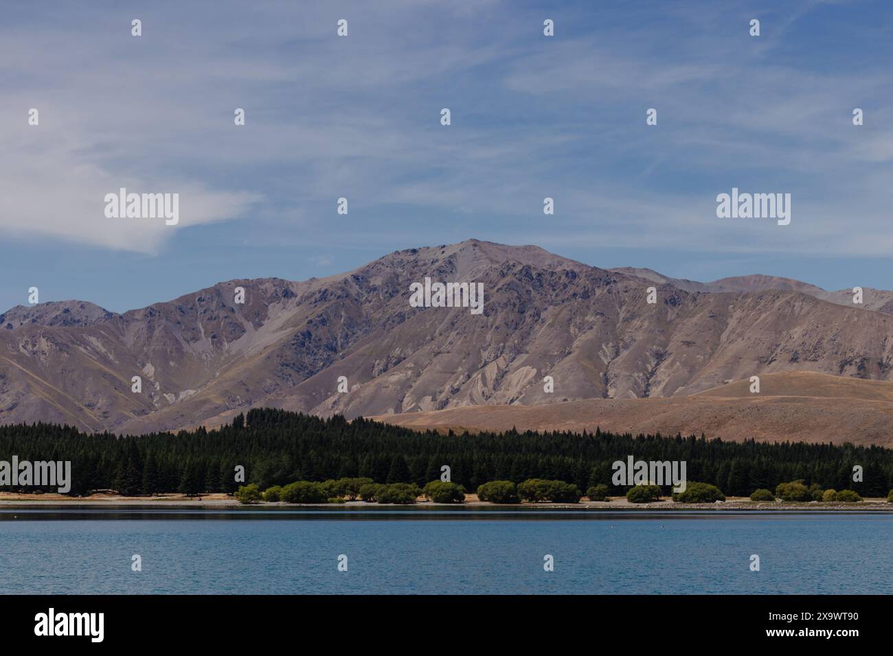 Route panoramique vers les montagnes Nouvelle-Zélande Tekapo Lake No People Summer Banque D'Images