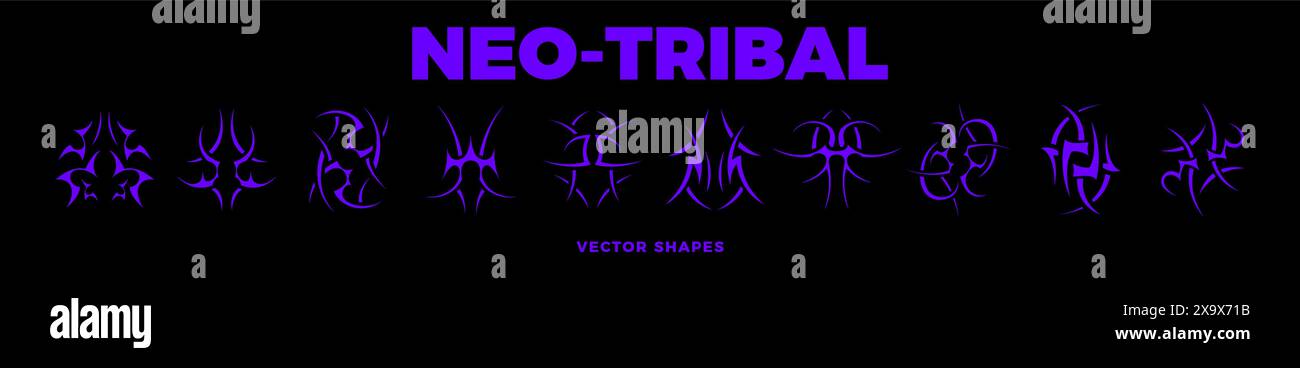 Collection d'éléments de design tribal Neo. Illustration de Vecteur