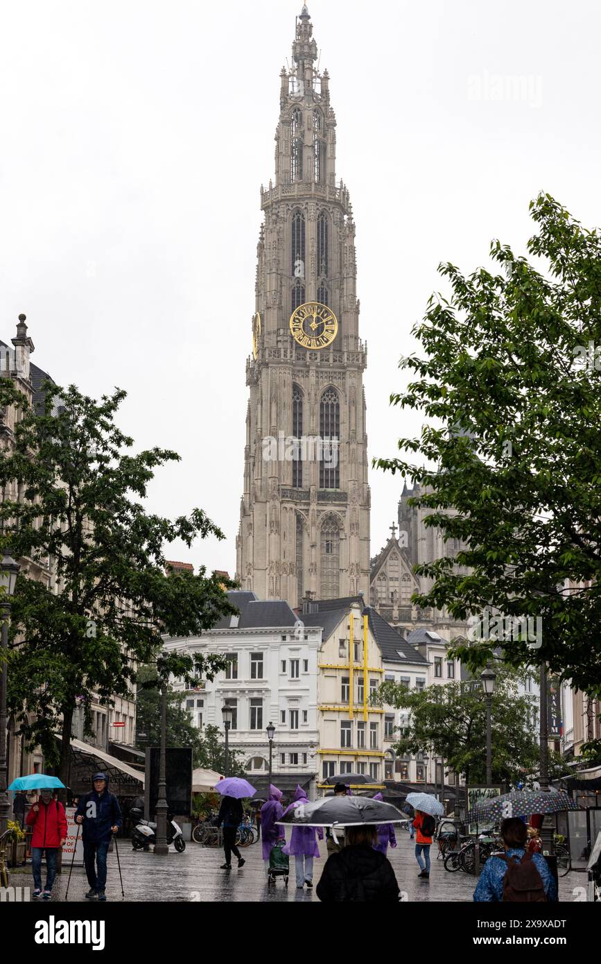 Onze Lieve Vrouwekathedrall, Cathédrale notre-Dame, à Anvers, Flandre, Belgique Banque D'Images