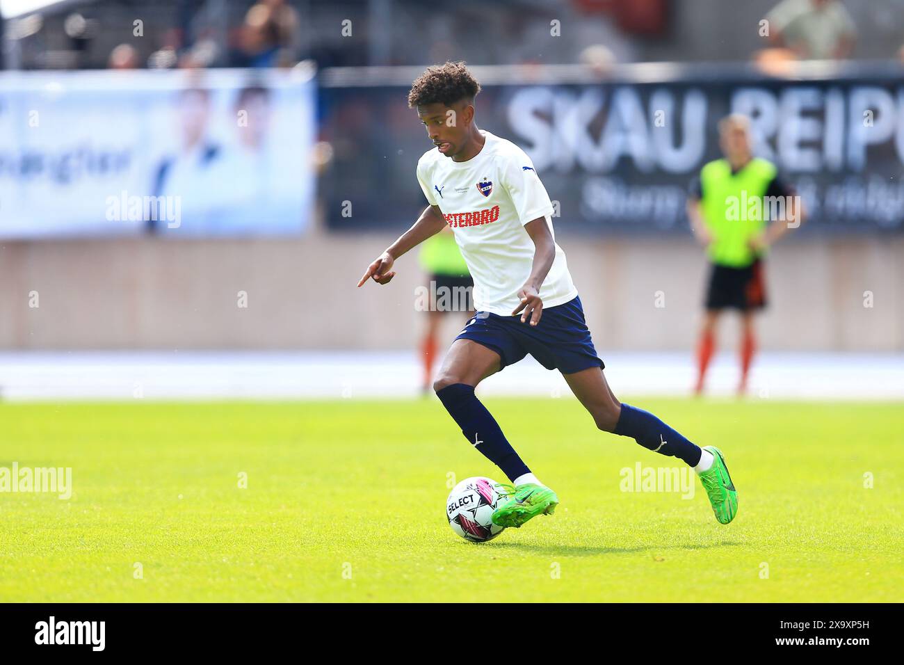 Copenhague, Danemark. 01 juin 2024. Osman Addo (22) du B.93 vu lors du match NordicBet Liga entre B.93 et Hilleroed Fodbold au stade Osterbro de Copenhague. (Crédit photo : Gonzales photo - Christian Midtgaard). Banque D'Images