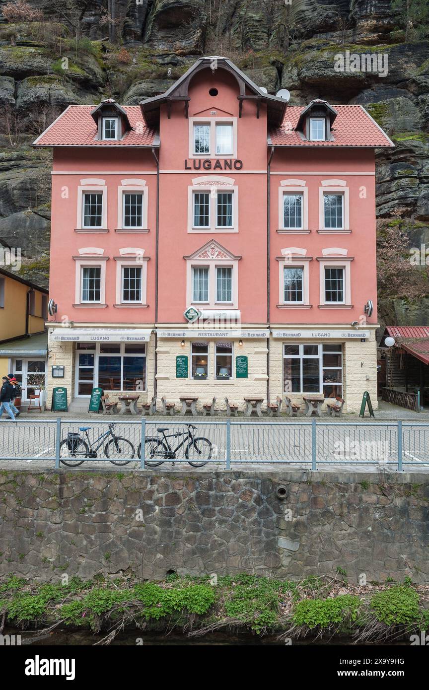 Hřensko, district de Děčín dans la région de Ústí nad Labem, République tchèque Banque D'Images