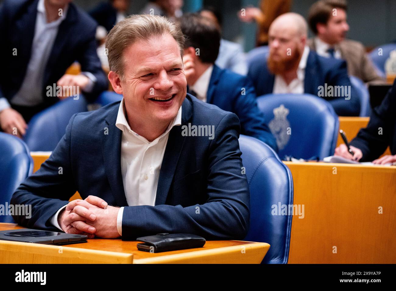 LA HAYE, PAYS-BAS - 13 FÉVRIER : Pieter Omtzigt (NSC) lors du débat plénier à la Tweede Kamer le 13 février 2024 à la Haye, pays-Bas Banque D'Images