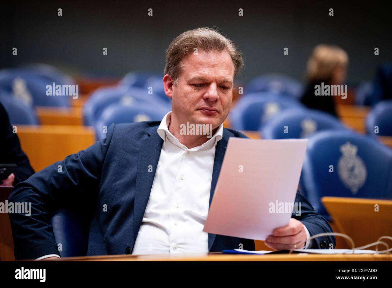 LA HAYE, PAYS-BAS - 13 FÉVRIER : Pieter Omtzigt (NSC) lors du débat plénier à la Tweede Kamer le 13 février 2024 à la Haye, pays-Bas Banque D'Images