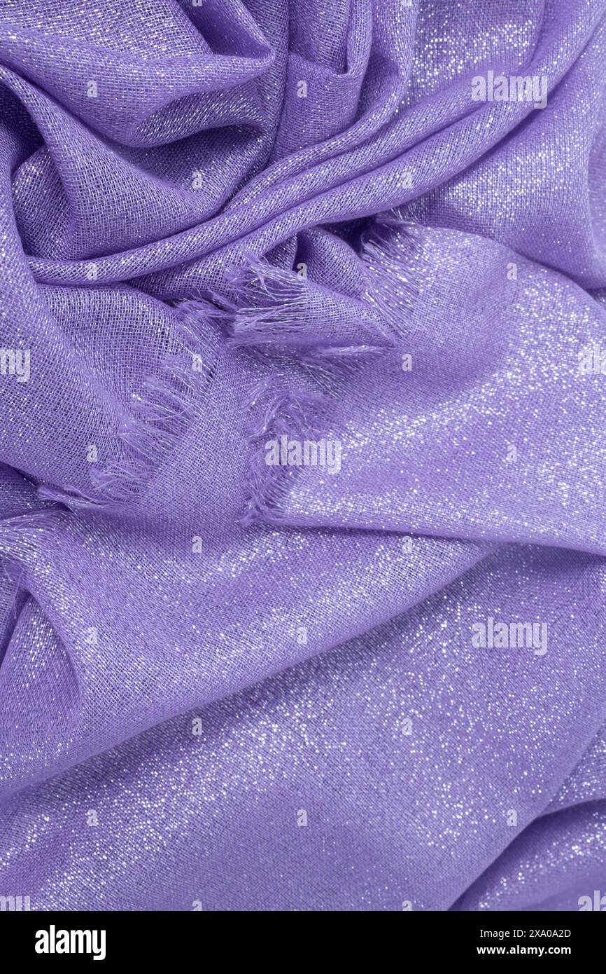 Texture de tissu violet drapé avec lurex Banque D'Images