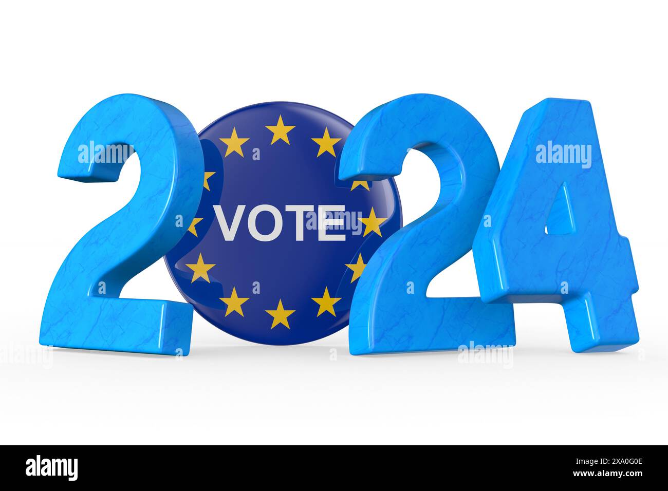 Élections européennes de 2024. Illustration 3D isolée Banque D'Images