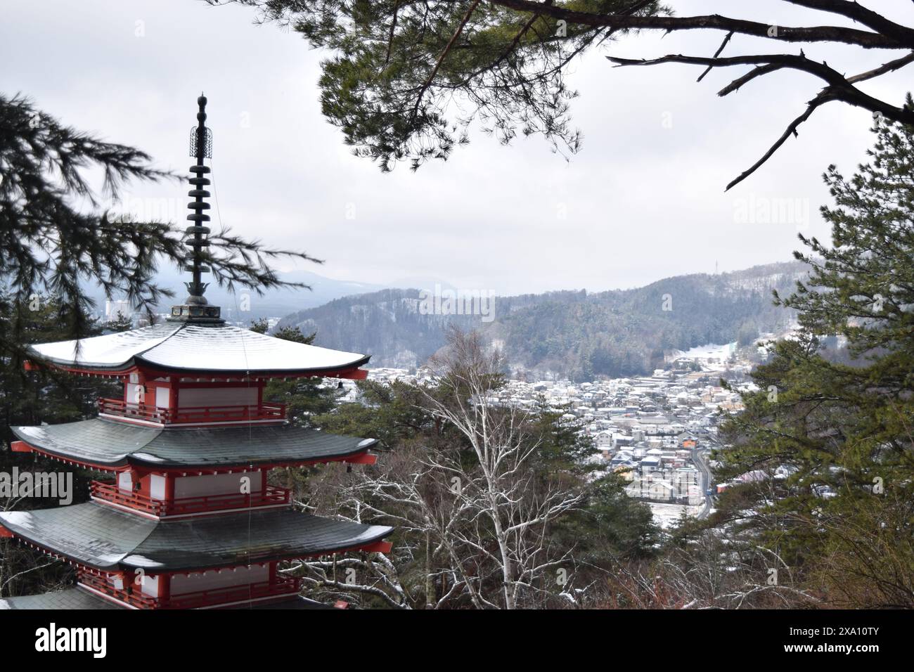 Une vue panoramique du parc Arakurayama Sengen, Japon. Banque D'Images