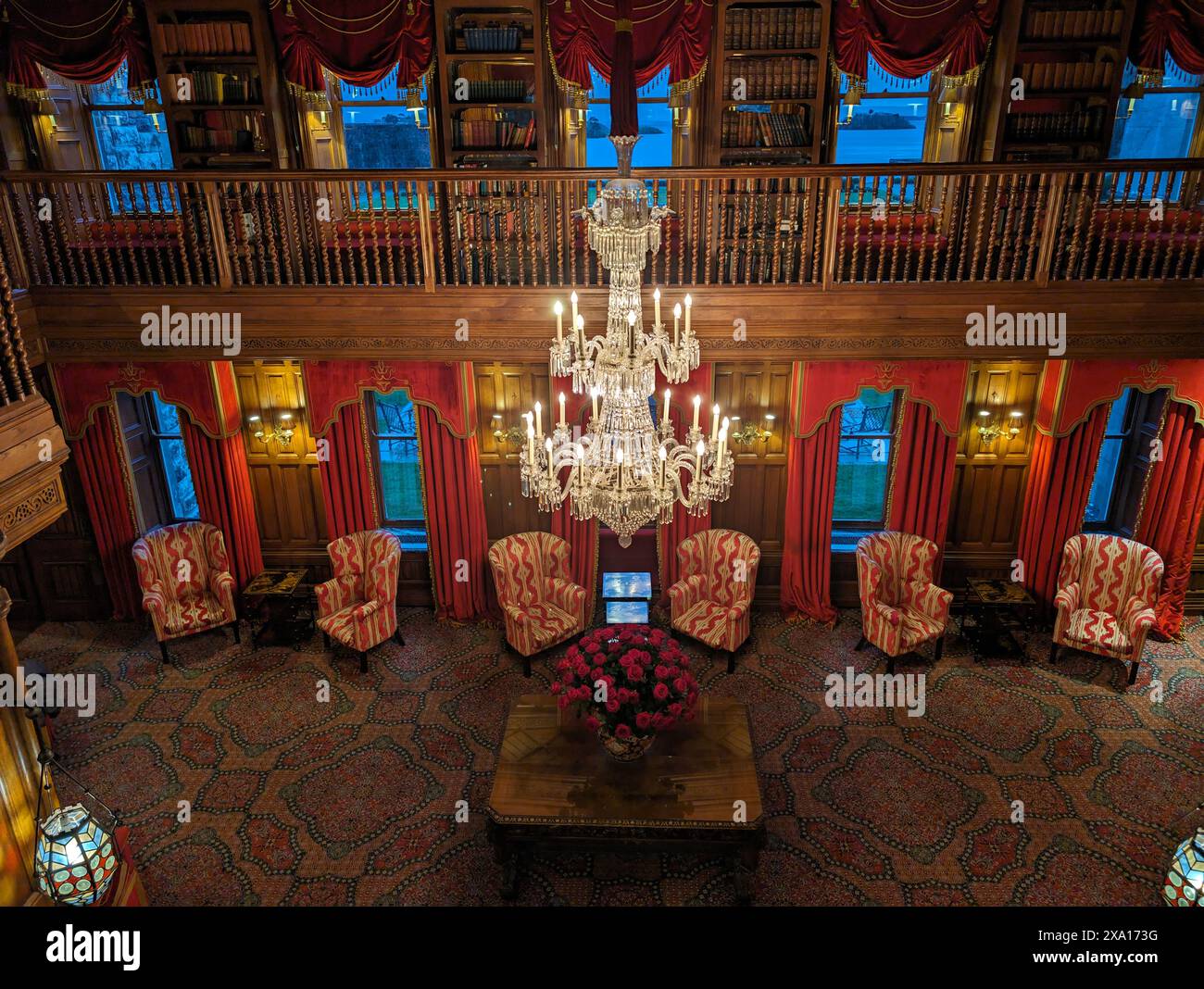 Intérieur luxueux de l'hôtel Ashford Castle dans le comté de Mayo, Irlande Banque D'Images