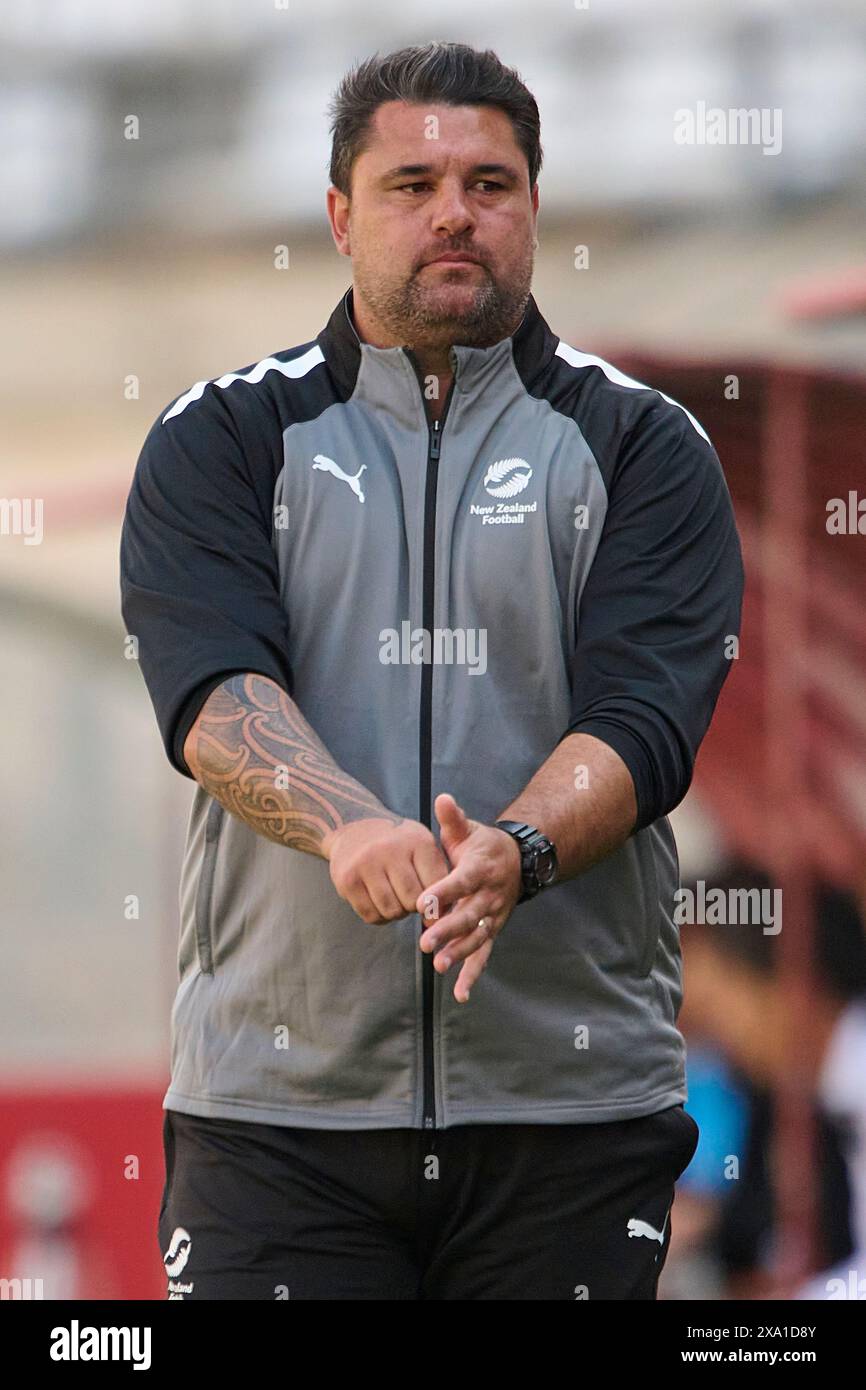 Murcie, Espagne. 03 juin 2024. MURCIE, ESPAGNE - 3 juin : Michael Mayne, entraîneur-chef de la Nouvelle-Zélande, regarde pendant le match amical international féminin entre la Nouvelle-Zélande WNT et la Japon WNT à Estadio Nueva Condomina, Murcie, Espagne, lundi 3 juin 2024. (Photo de Francisco Maciá/photo Players images) crédit : Magara Press SL/Alamy Live News Banque D'Images