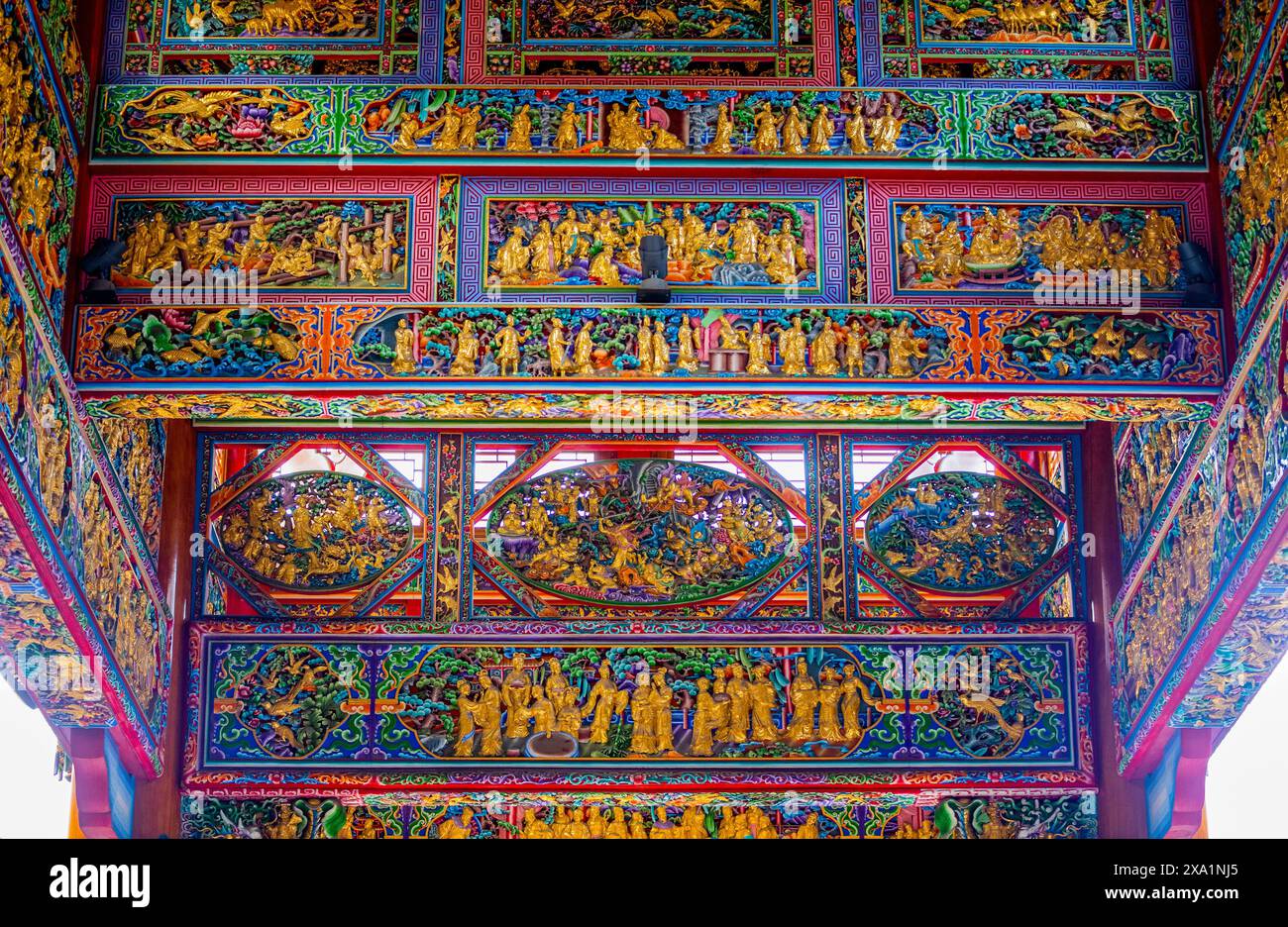 Design oriental complexe avec des gens Banque D'Images