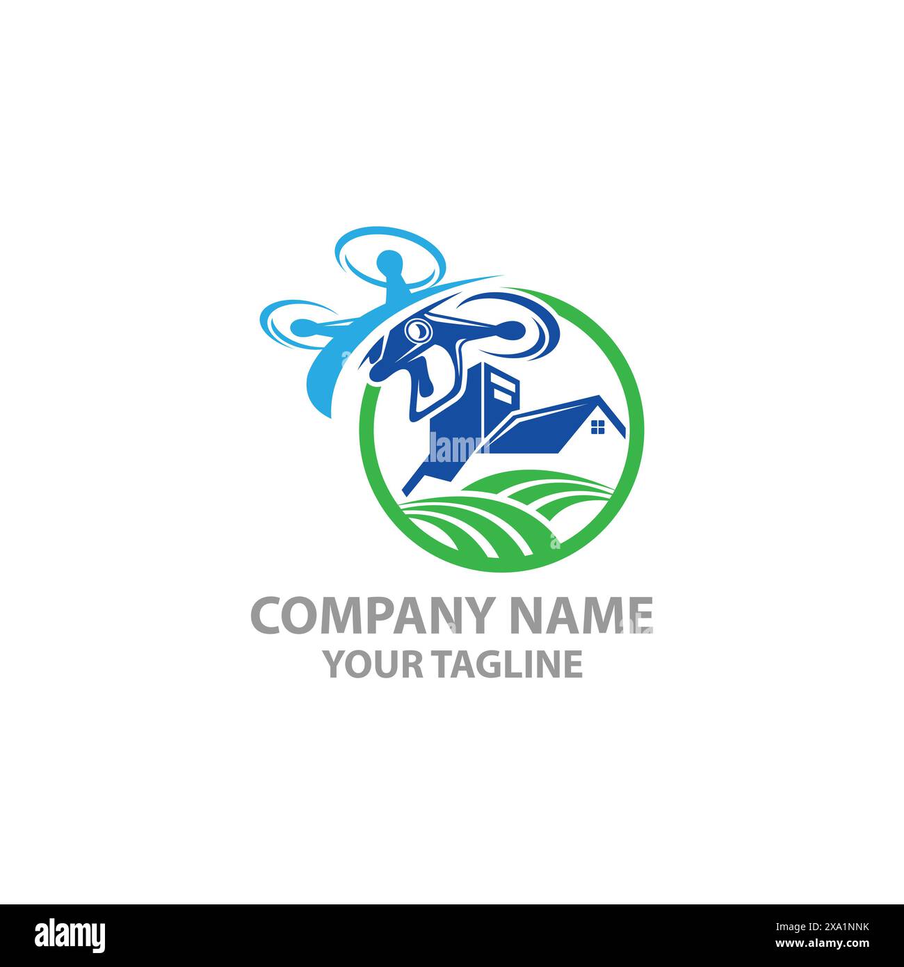 Logo drone, éléments de modèle de conception de logo Farm Drone. Illustration vectorielle. Nouveau logo moderne. SPE 10 Illustration de Vecteur