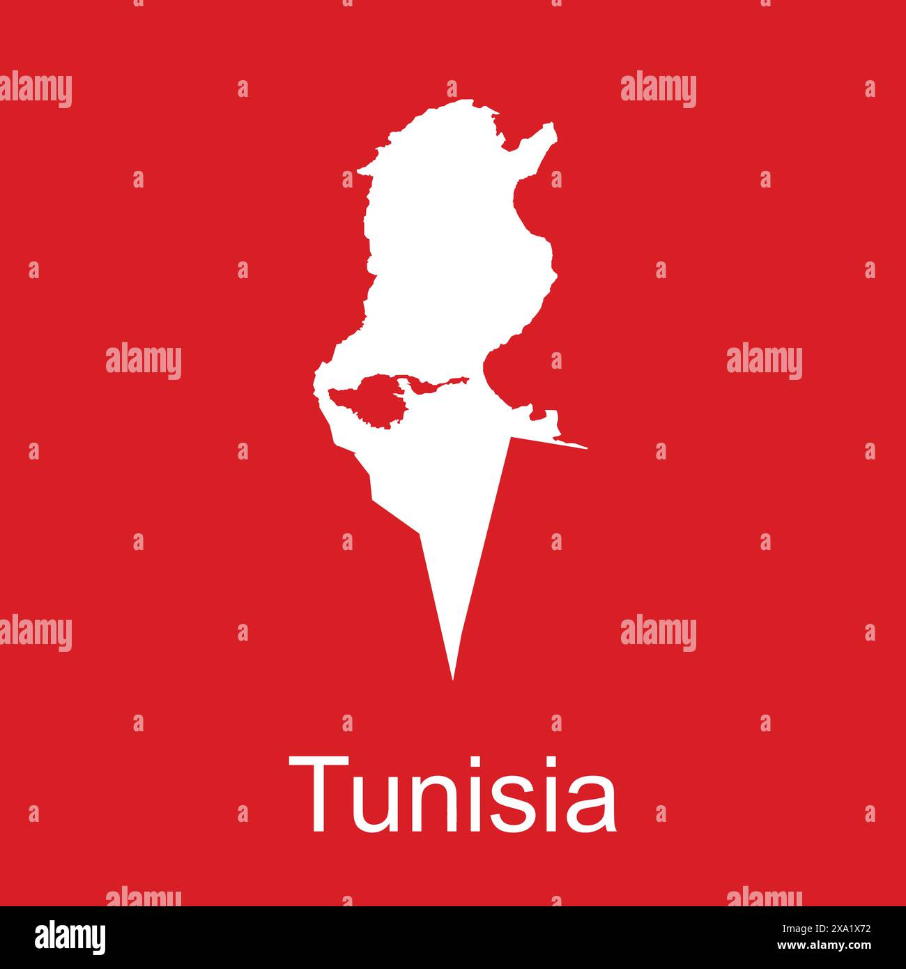 Icône de carte Tunisie, pays continental de Tunisie, Afrique illustration design Illustration de Vecteur