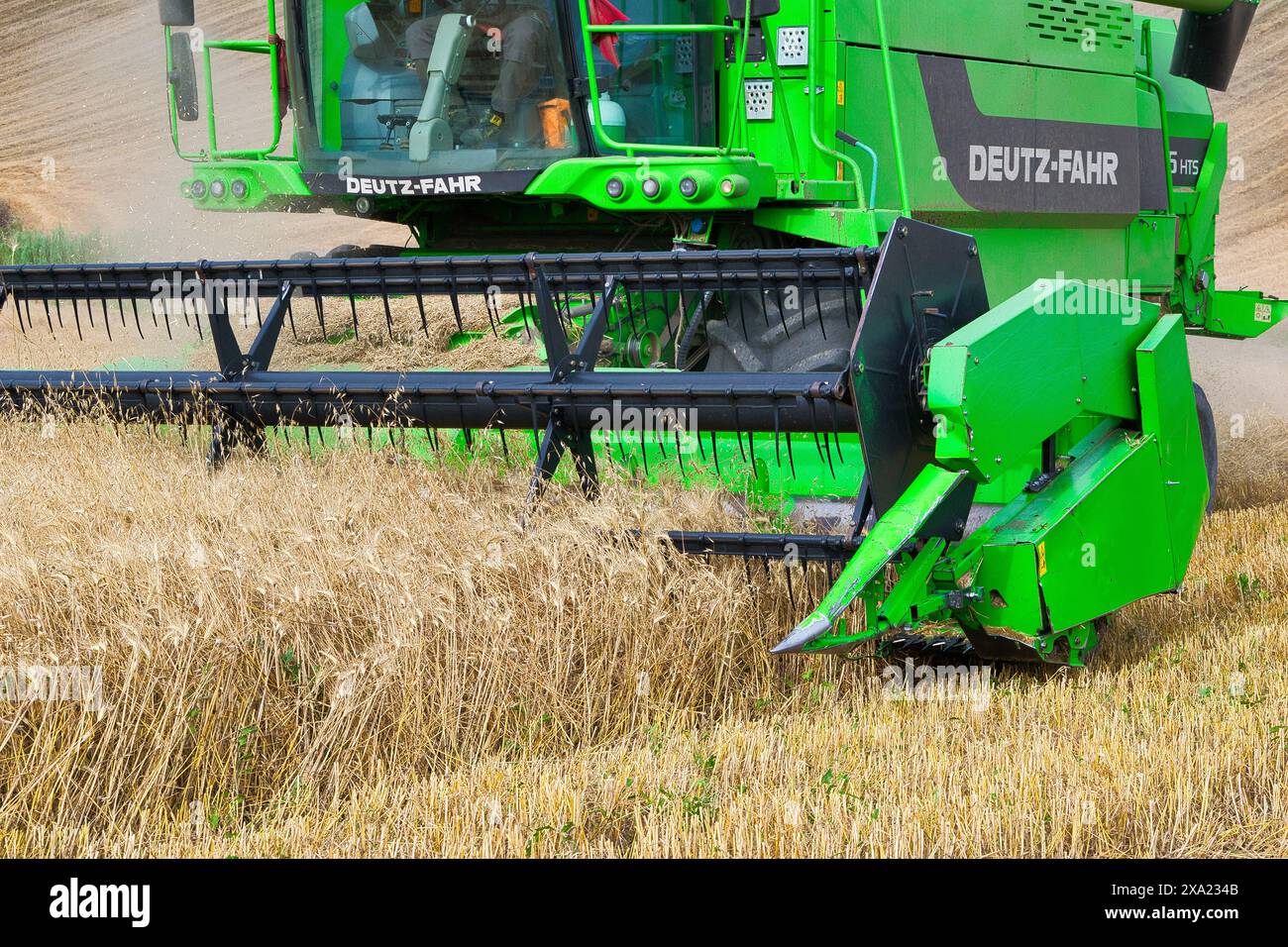 Machine de récolte récolteuse de champ de blé. L'agriculture Banque D'Images