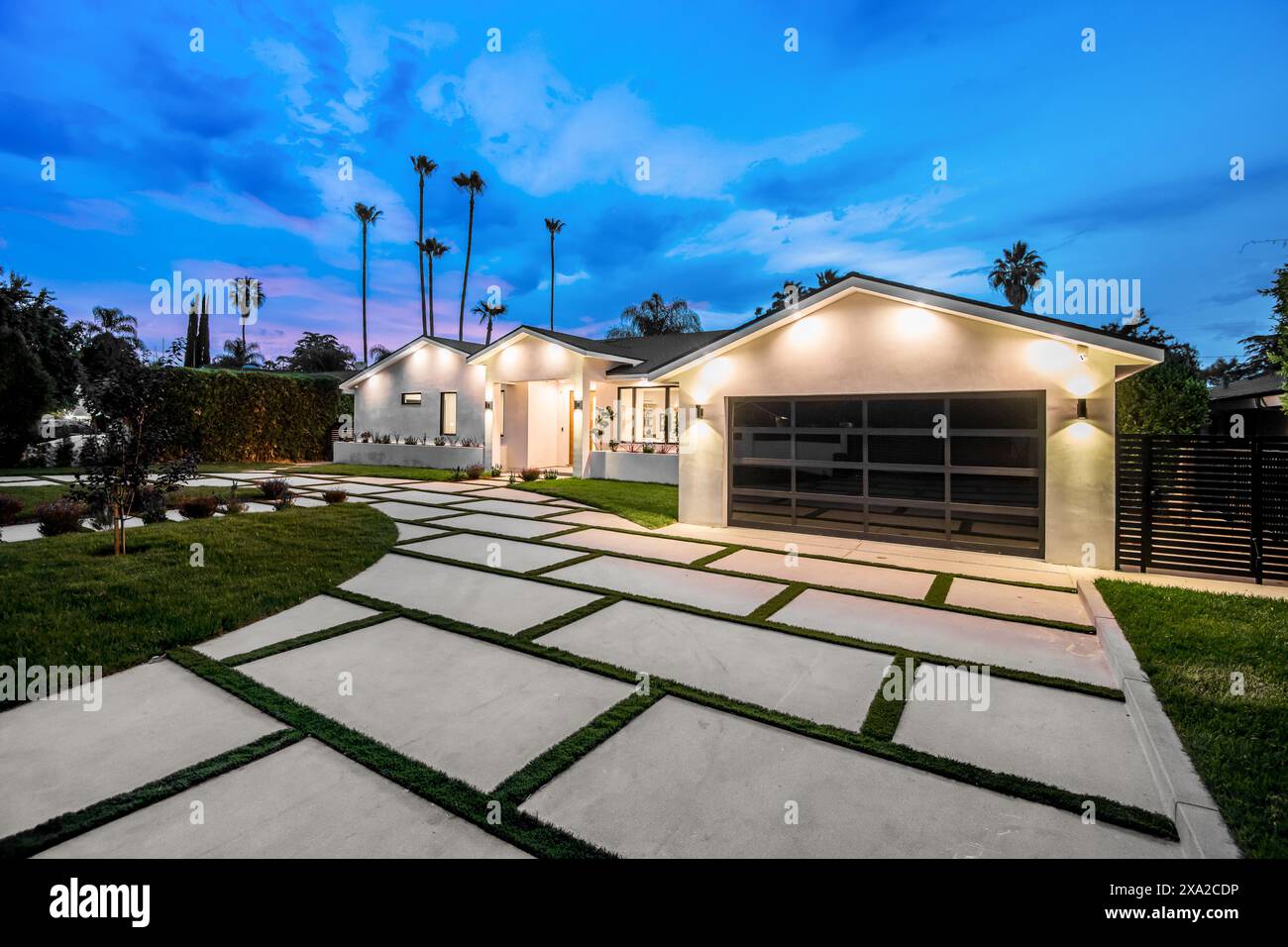 Une nouvelle maison moderne de construction à Los Angeles Banque D'Images