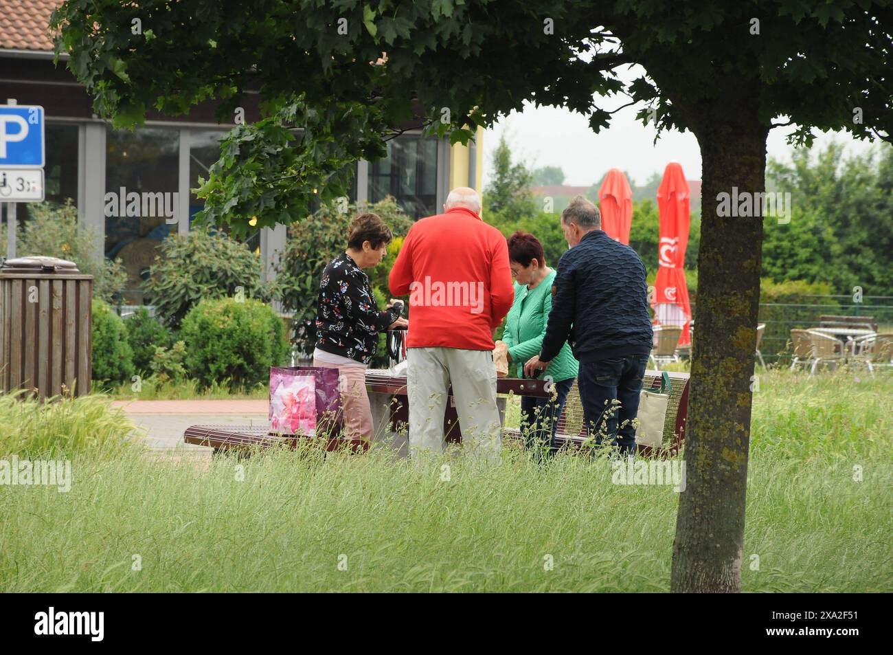 Deutchland /Allemagne/ 02 juin 2024/Deutsche gaz sattions et parking plads visiteurs et fleurs de coquelicots ad nature et environnement climatique convivial. en allemagne. Photo. Francis Joseph Dean/Dean Pictures Banque D'Images