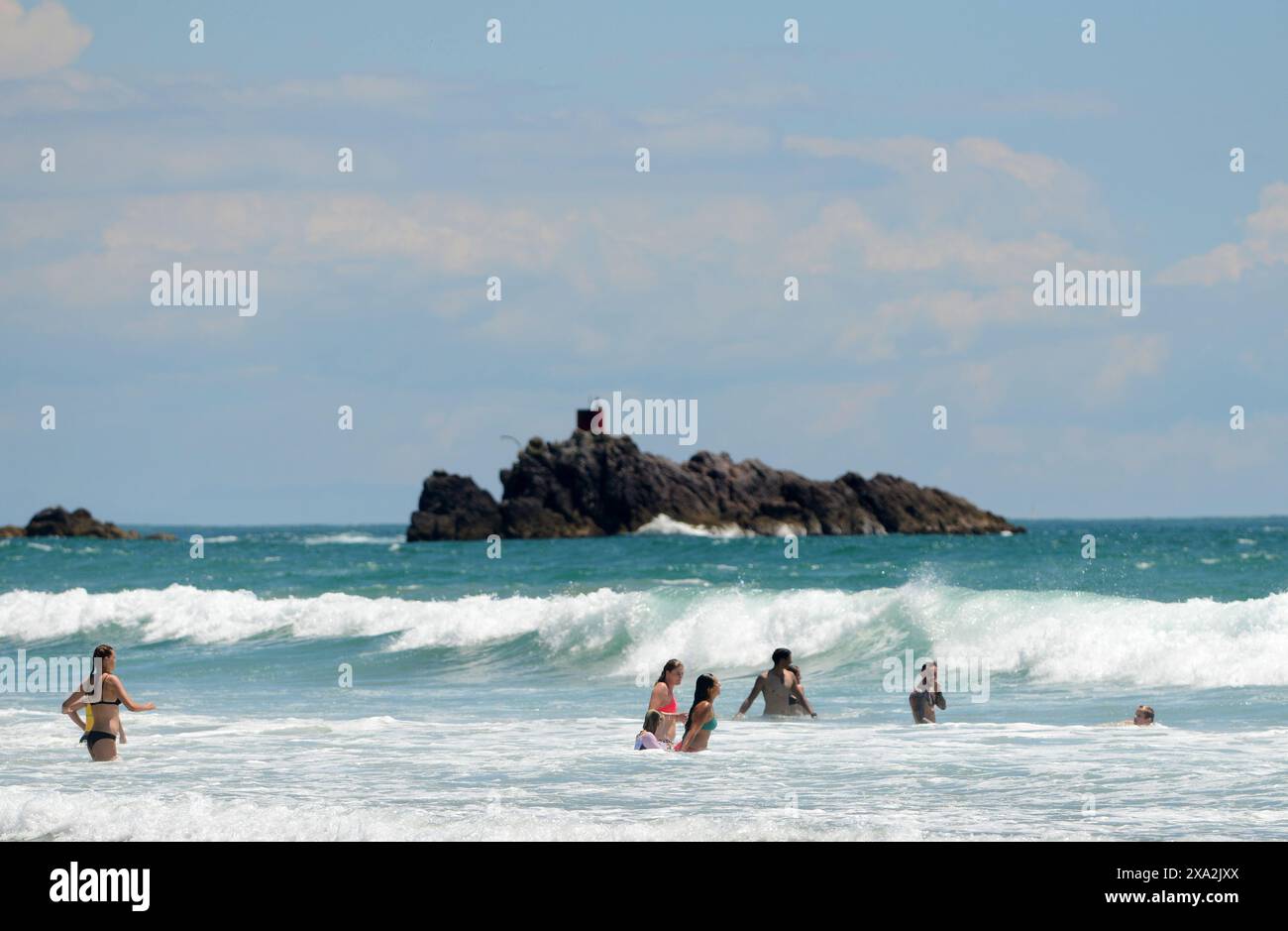 La belle plage de Tauranga, Nouvelle-Zélande. Banque D'Images