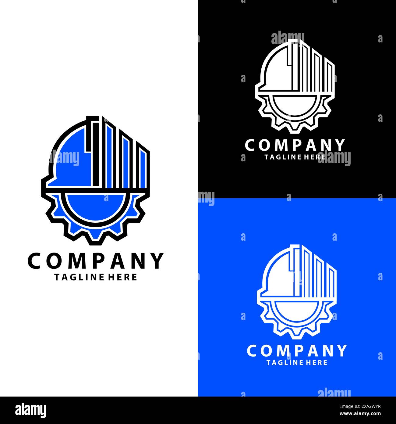 Modèle vectoriel d'ingénieur de construction logo Illustration de Vecteur