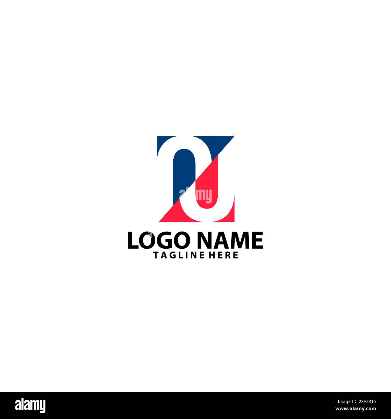 Vecteur de conception de logo de lettre abstraite initiale NJ slice N Illustration de Vecteur