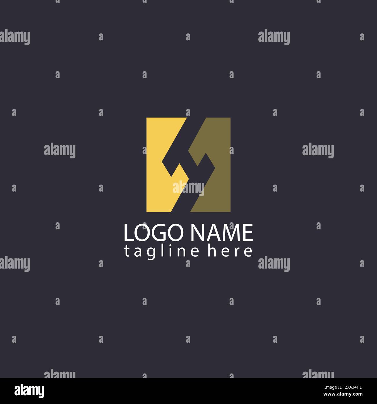 Lettre initiale H conception de logo de vecteur de concept carré isolé Illustration de Vecteur