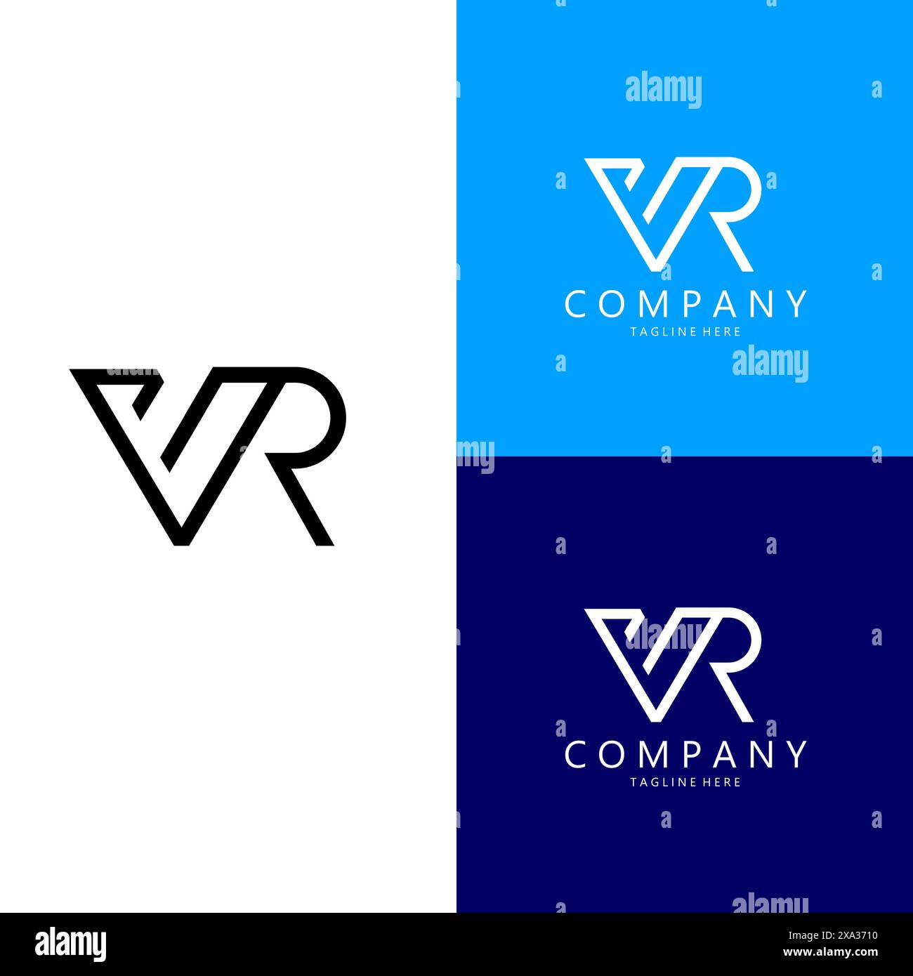 Lettre initiale VR Modern logo design vecteur Illustration de Vecteur