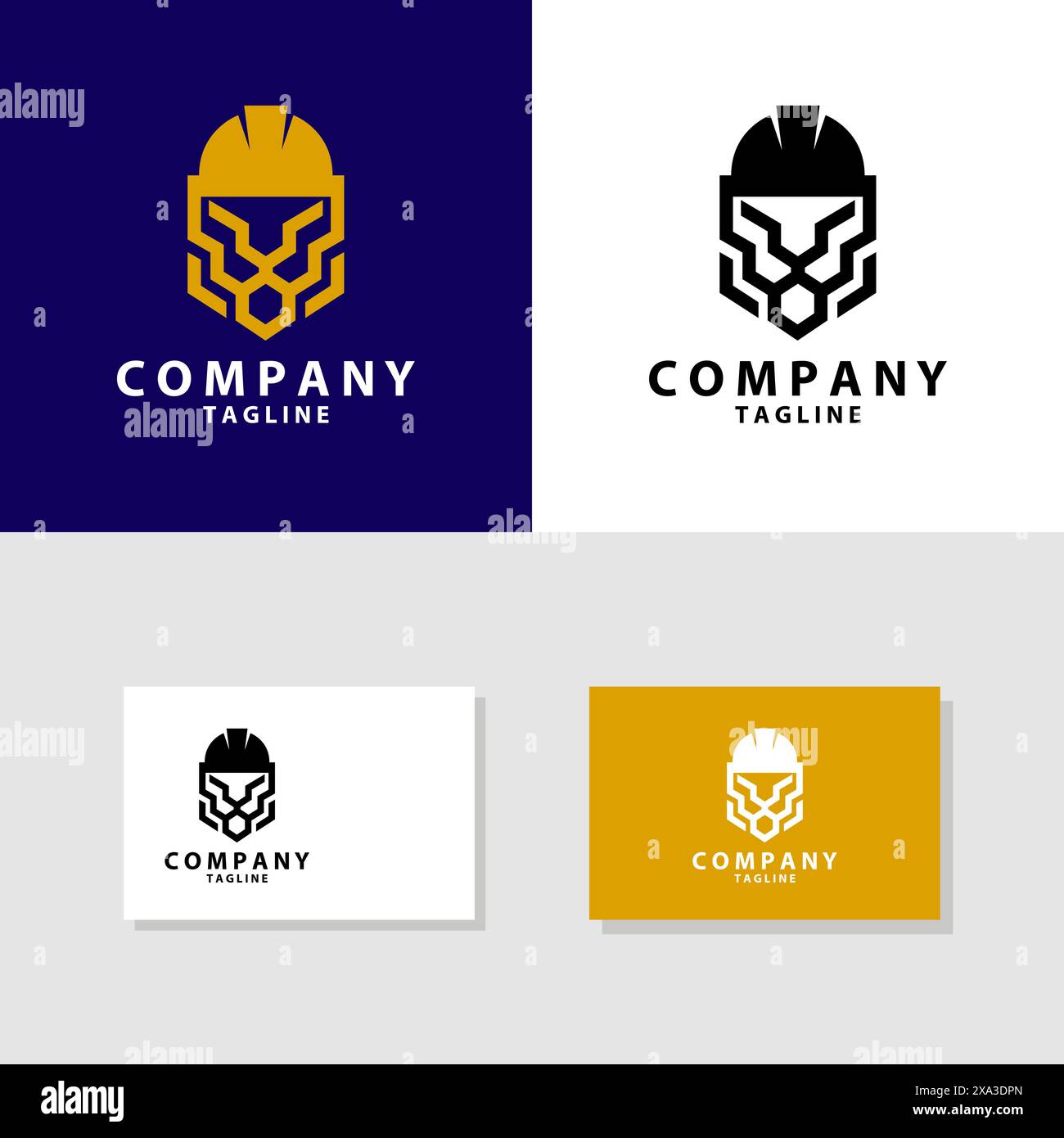 vecteur de conception de logo de tête de lion de travailleur Illustration de Vecteur