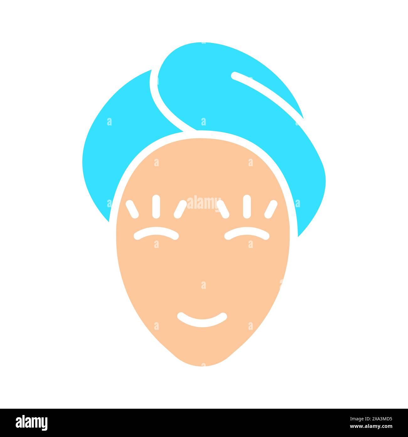 Icône SPA. Visage avec serviette, relaxation, soins personnels, soins de beauté, bien-être, journée spa, soin du visage. Illustration de Vecteur